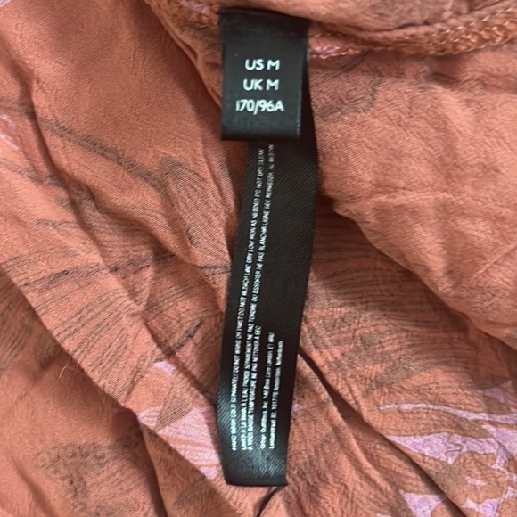 Anthropologie Maeve Birdsong Smocked Puff Sleeve Midi Dress Pink Birds Size M - Picture 10 of 16